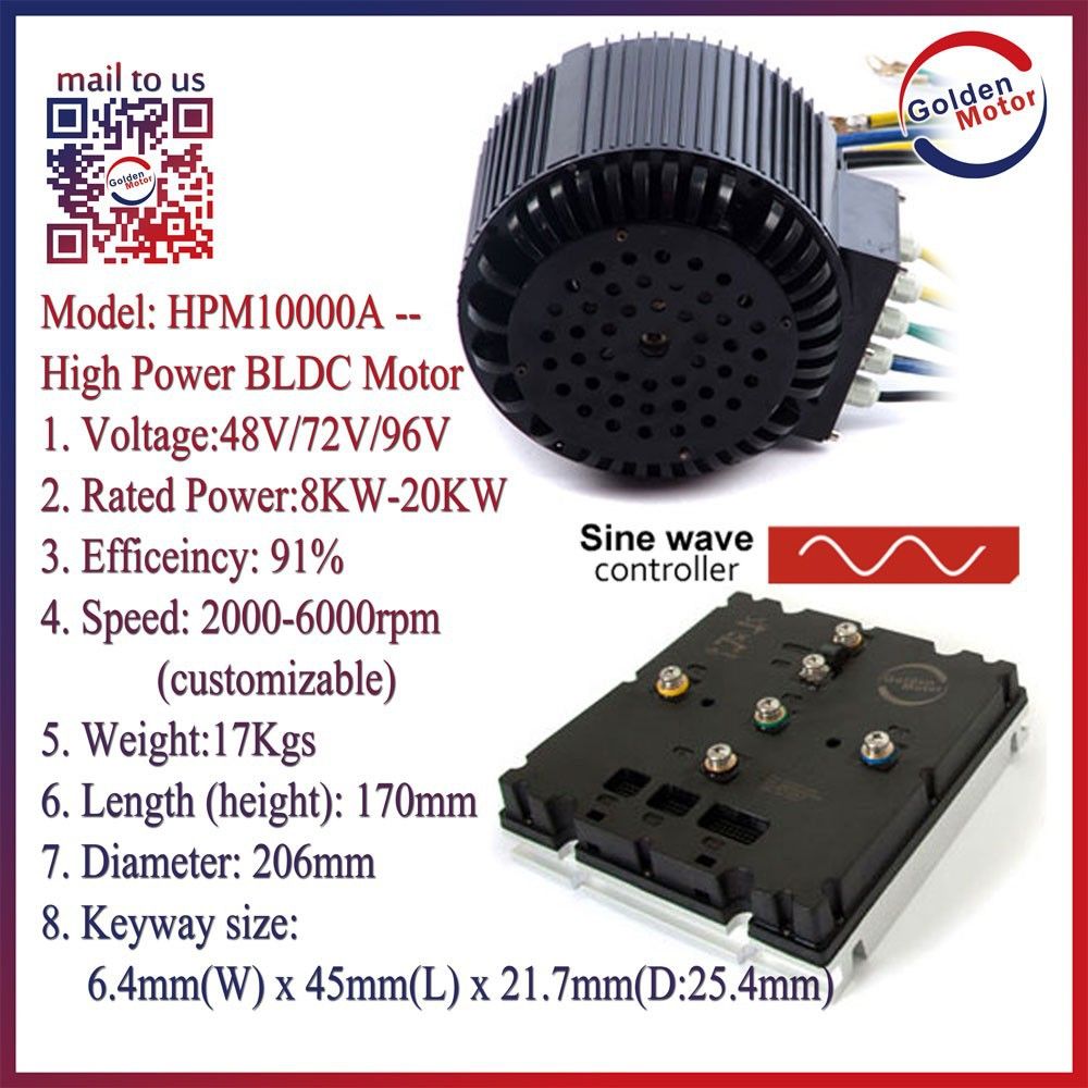 CE Lightest Liquid Cooling 10kw 20kw Brushless Motor