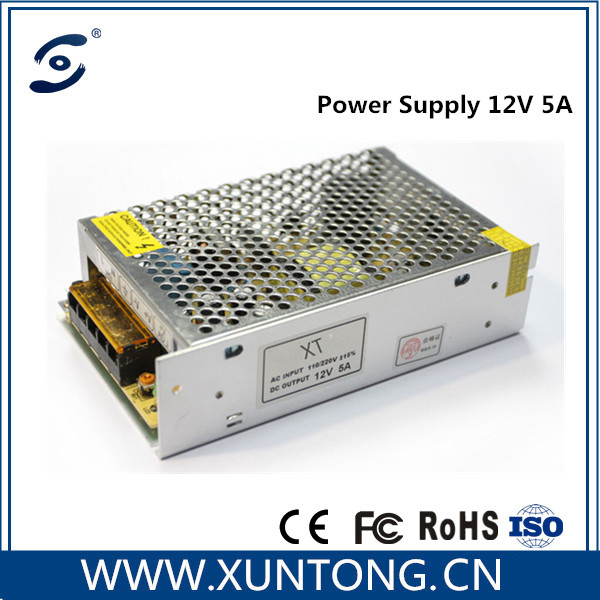 High Quality 80W Single Output 12V 5A CCTV Switching Power Supply Connector