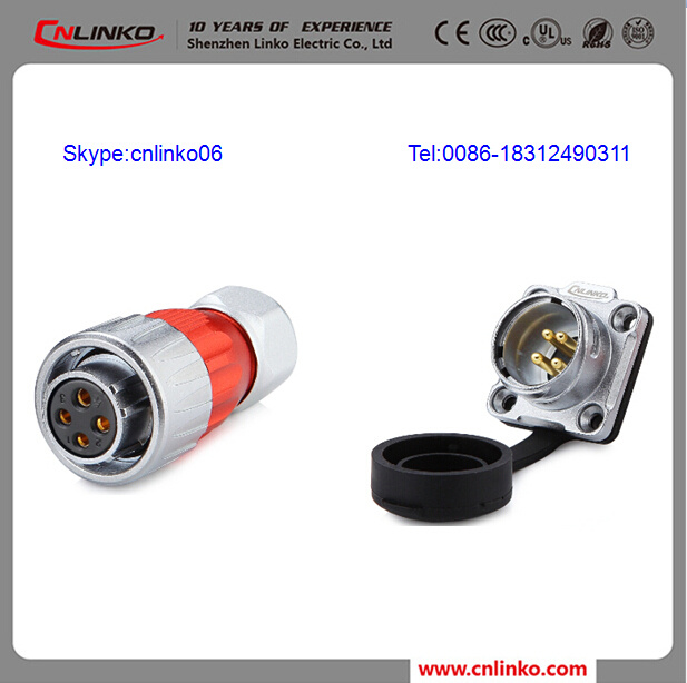 DC Connecting Wire Round Connector DC Power Jack 4 Way Connector