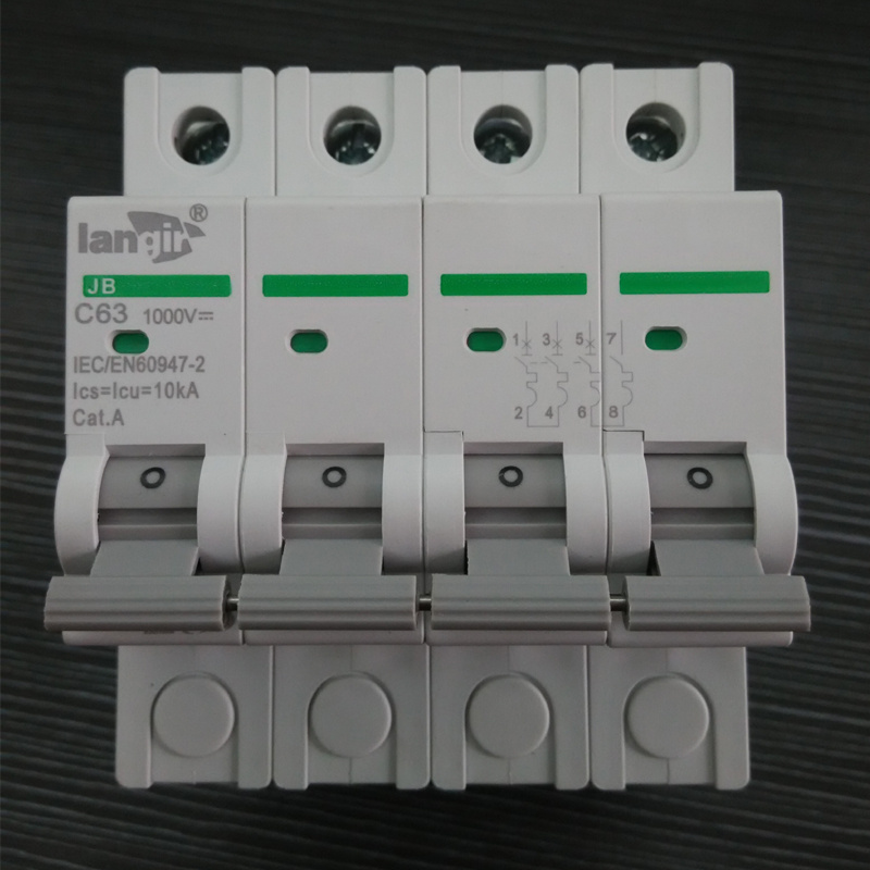 4p DC Miniature Circuit Breaker Non Polarized DC Breaker with TUV Certificates From 1A to 63A