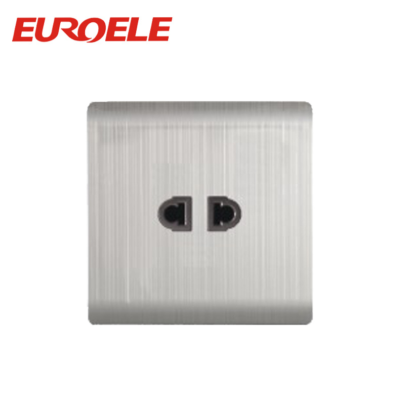 Stainless Steel 250V/10A 86*86mm Universal Electric Wall Socket