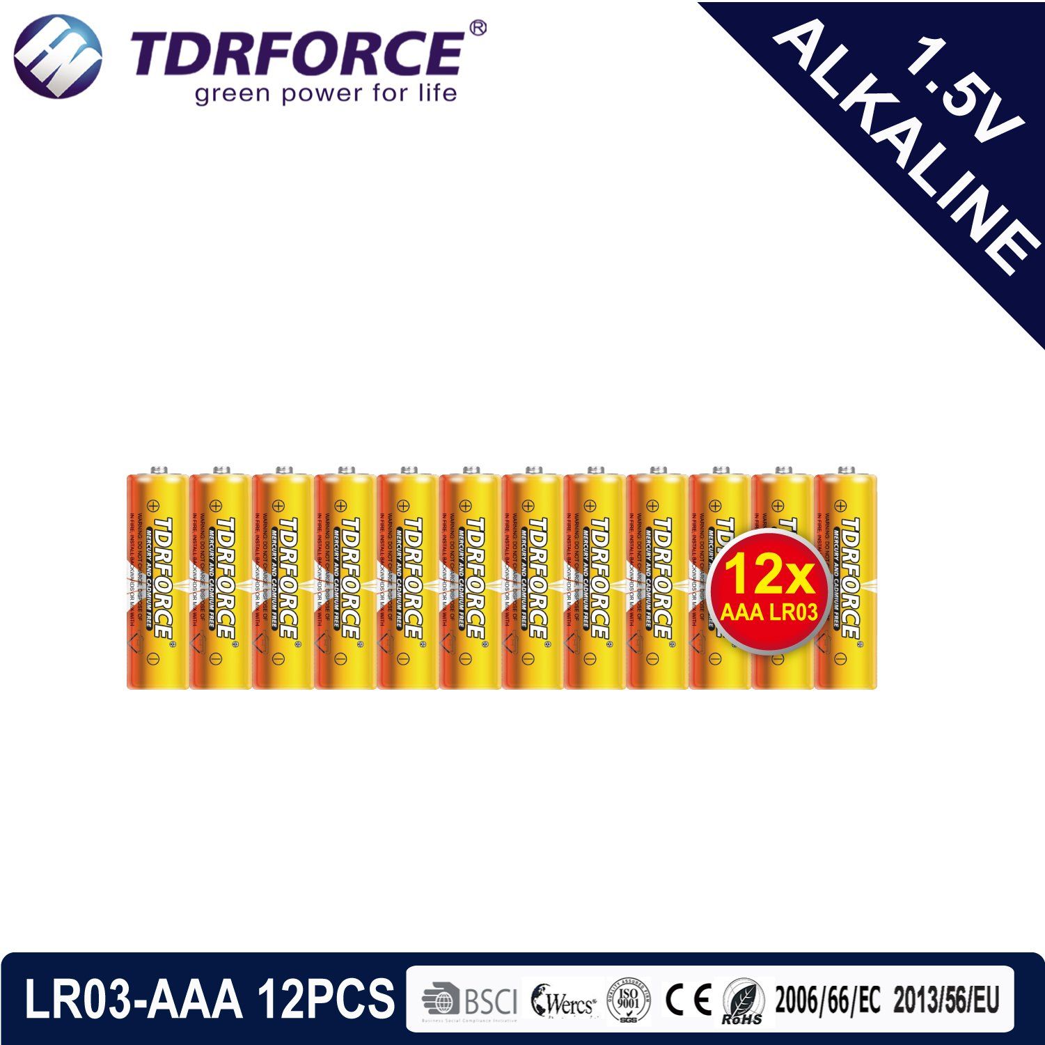1.5volt Primary Dry Alkaline Battery with Ce/ISO 12PCS/Pack (LR03/AM-4/AAA)