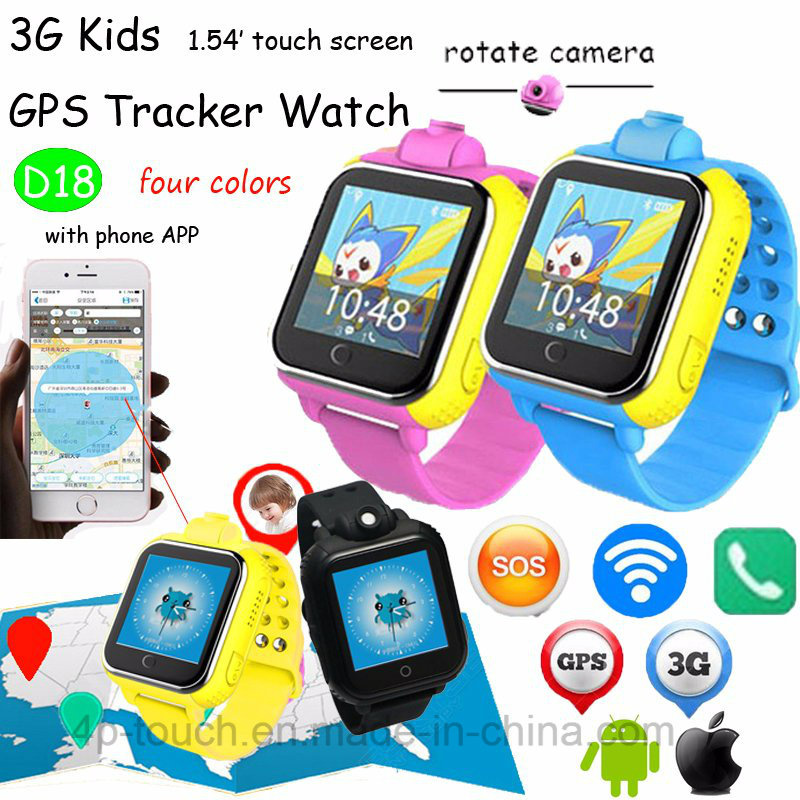 3G/WCDMA Smart Kids GPS Tracker Watch with 3.0m Camera (D18)