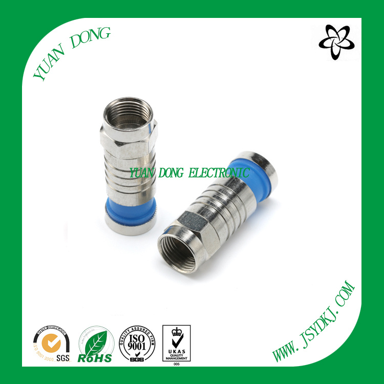 F Compression Connector for Coaxial Cable RG6