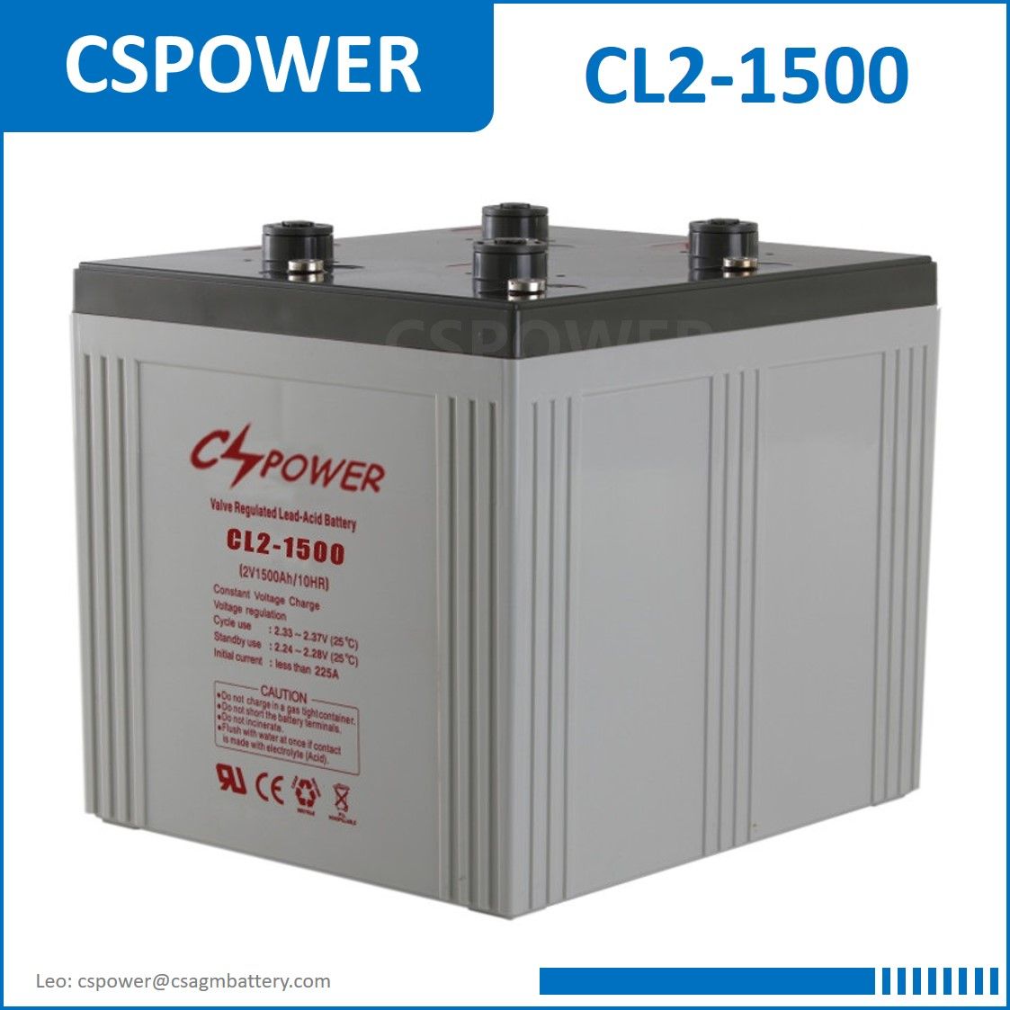 Deep Cycle Long Life UPS Solar Battery 2V 1500ah Cl2-1500