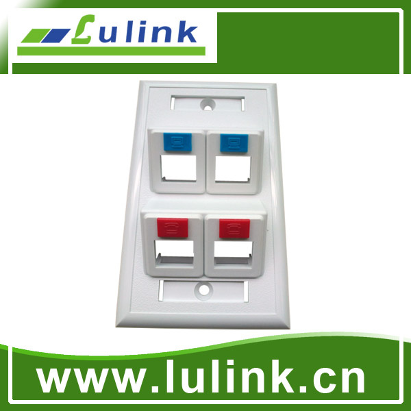 Best Price Wall Socket 45 Degree 4 Port 120 Faceplate