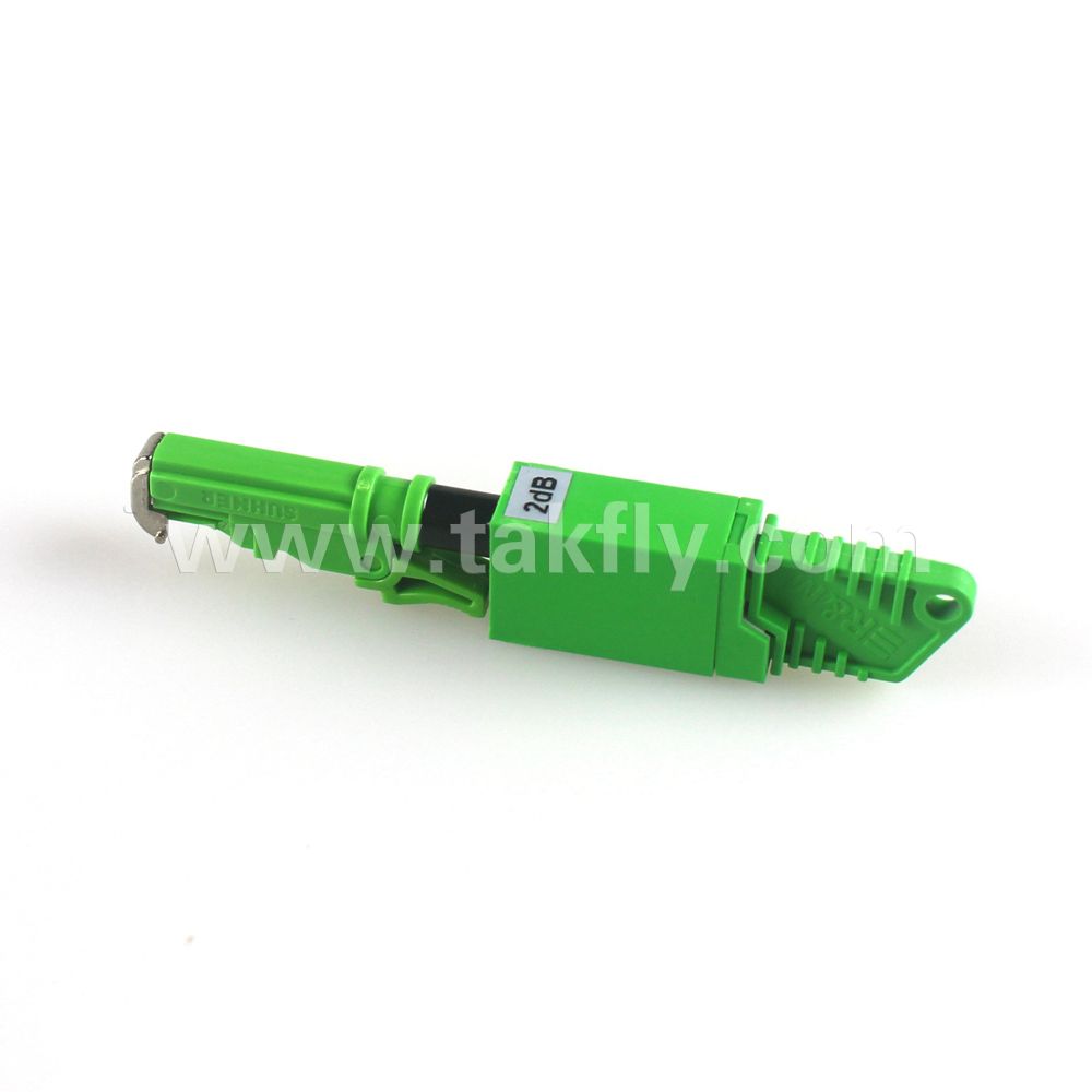 E2000 APC Singlemode Fixed Type 10dB Fiber Optical Attenuator