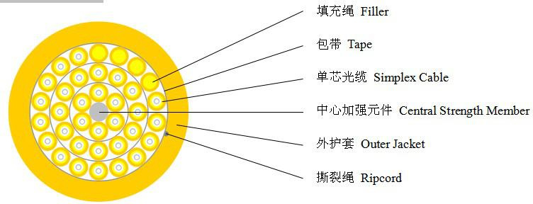 Gjbfjh-36A1/36 Core Indoor Om3 Breakout Fiber Optic Cable
