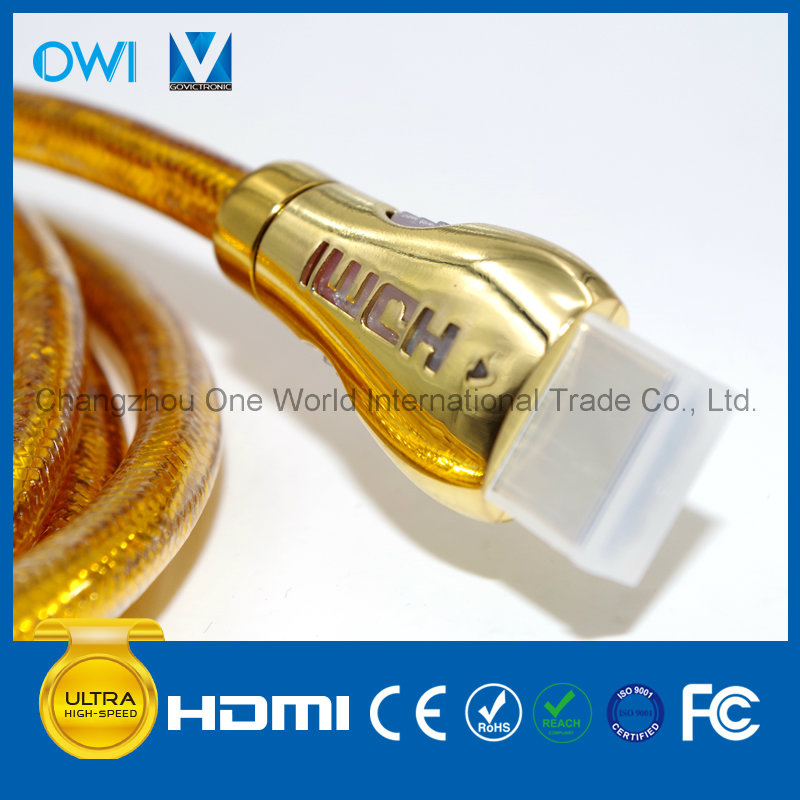 HDMI 19 Pin Plug-Plug Cable for 4K & HDTV with Blue LED Plug