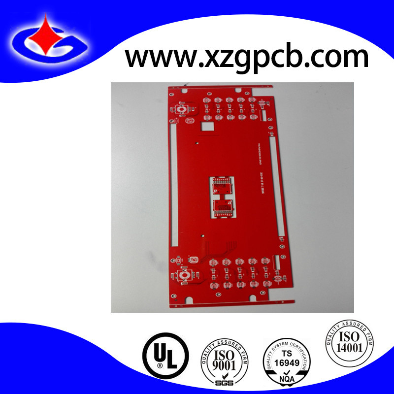 2 Layer Circuit Board with Red Solder Mask and Chemical Gold