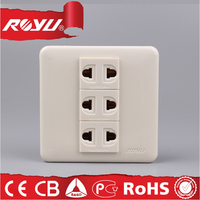 Pansonic Design Module Type 3 Gang Wall Socket with Shutter