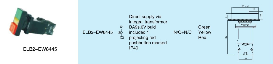 High Quality Pushbutton Switch (ELB2-EW8445)