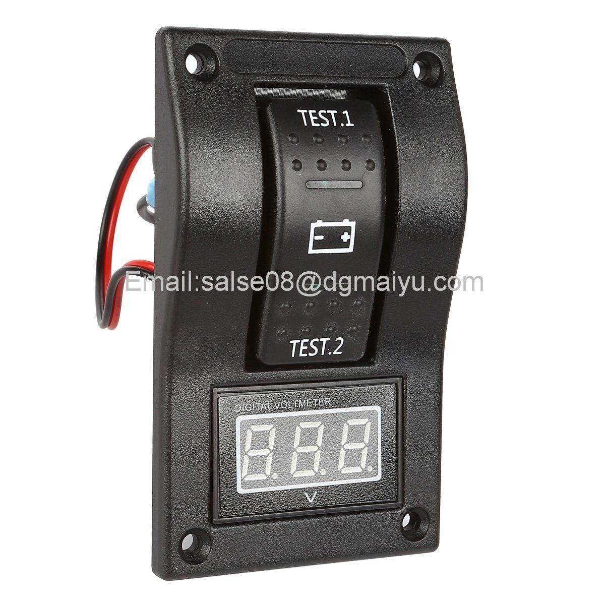 Marine Carling Boat 20A 12V RV Voltmeter LED Dual Battery Test Panel Rocker Switch on-off-on