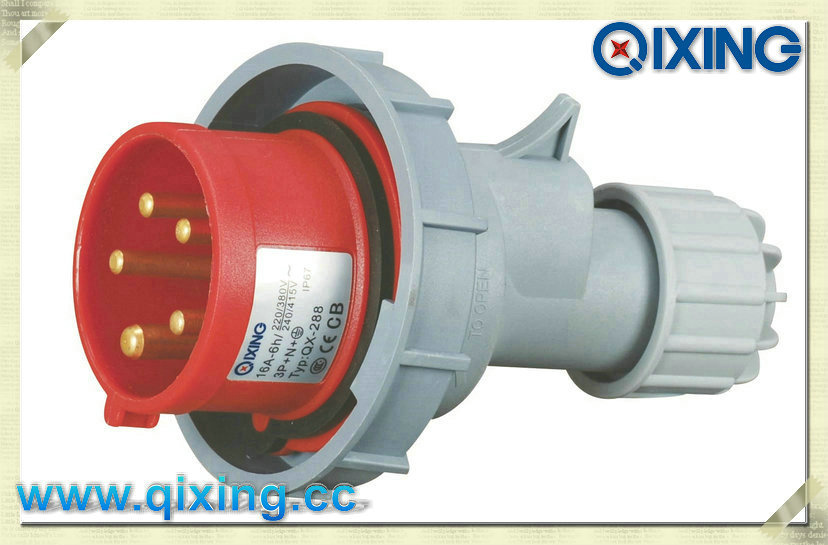 IP67 5p 16A 400V Red Electrical Plug