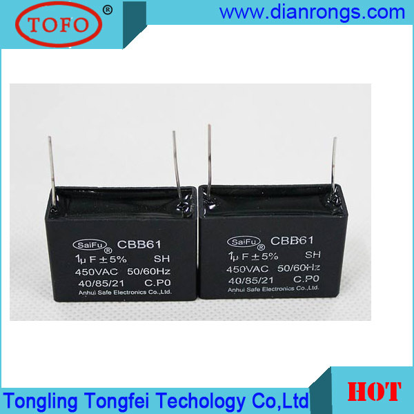 Metallized Polypropylene Film Cbb61 Motor 1UF 250VAC 450VAC