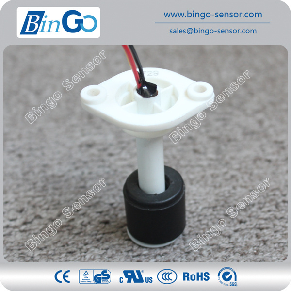 62 mm Top Mounted White PP Rod NBR Black Float Level Switch for Water Tank