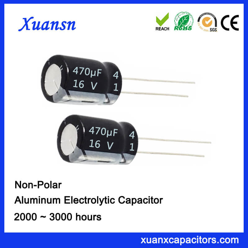 New Product Non Polary Capacitor 470UF 16V 8*12mm