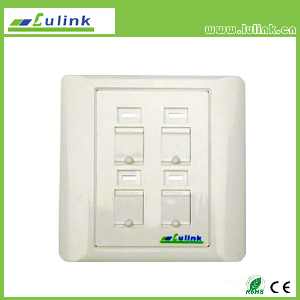 86 Type Four Port RJ45 Network Face Plate with Shutter