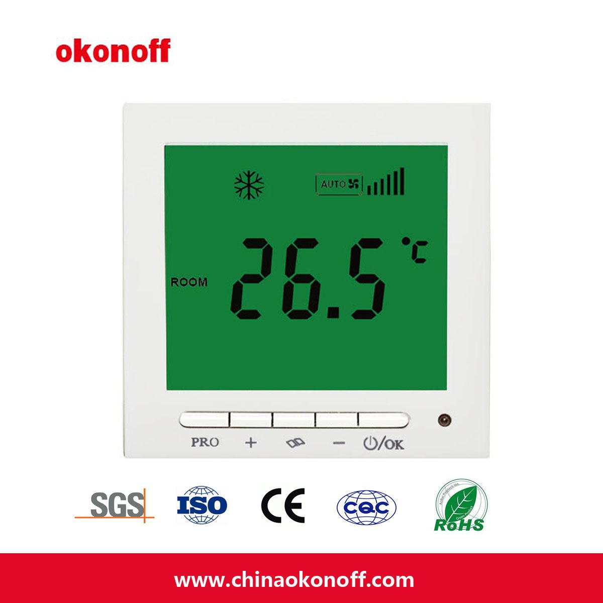 2-Pipe Air-Conditioning Room Thermostat with Remote Control (S602R)
