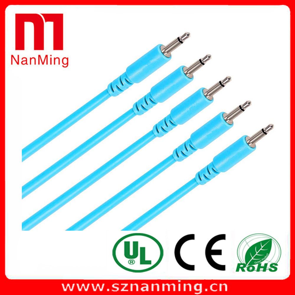 Blue Color 3.5mm Mono Cable Jack Audio Cable