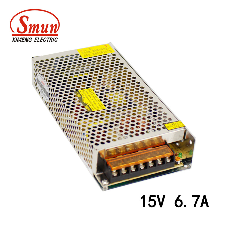 Smun S-100-15 100W 15VDC 6.7A Single Output AC-DC Power Supply
