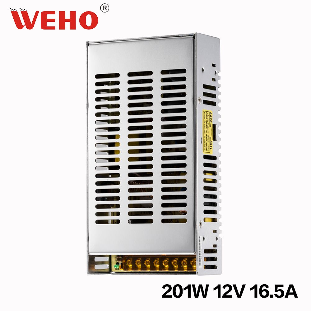 AC Input 110V / 220V to 12V DC 201W Power Supply (S-201-12)