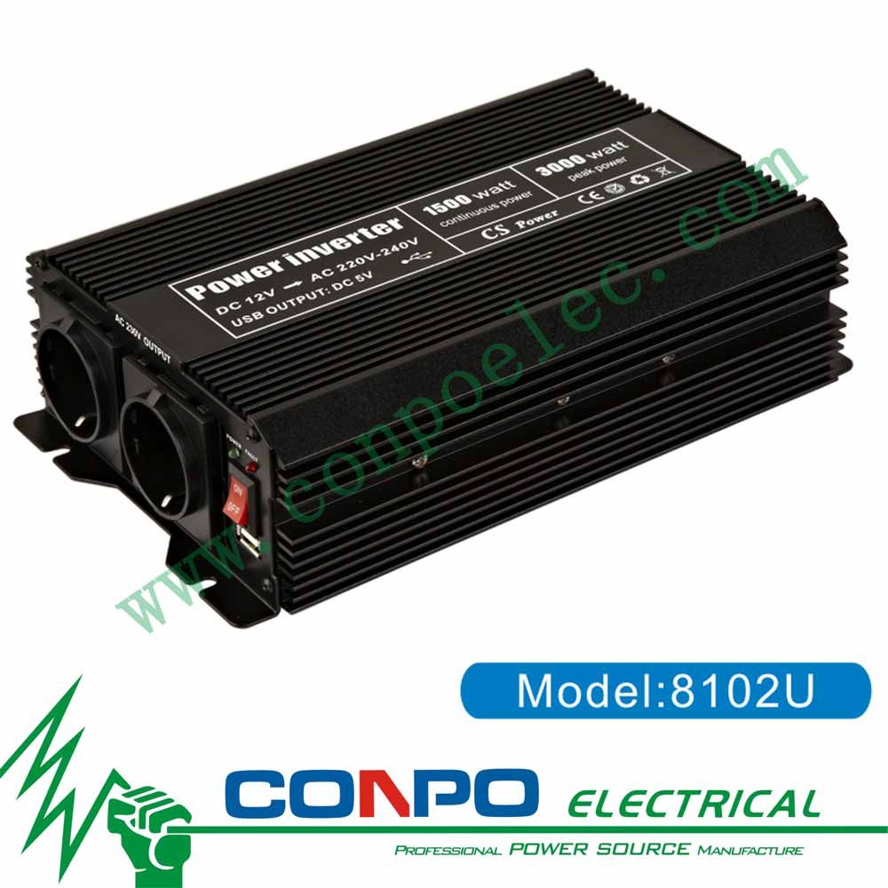 8102u 1500W Modified Sine Wave Inverter+USB