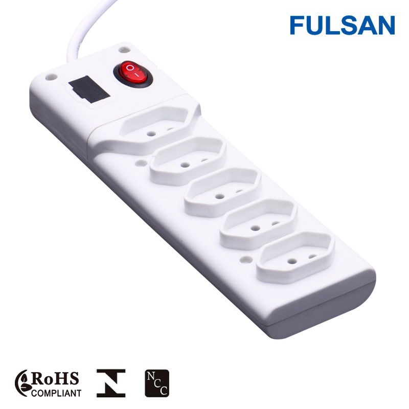 Surge Protector 5 Ways AC Power Socket with Fuse