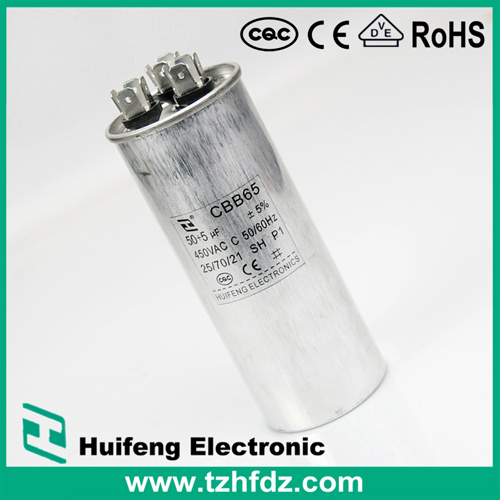 370VAC 70UF (UL, VDE, RoHS, CE, CQC CAS approval) Cbb65 Air Conditioner Capacitor