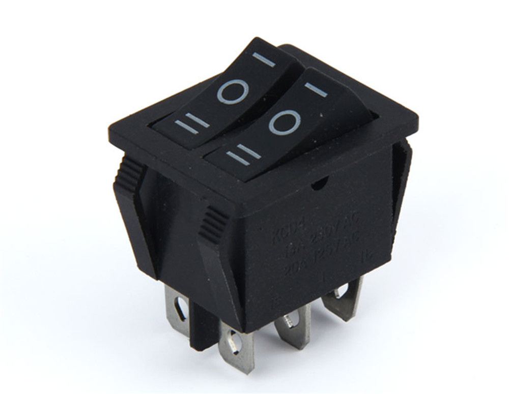 on-off-on Black Double Rocker Switch