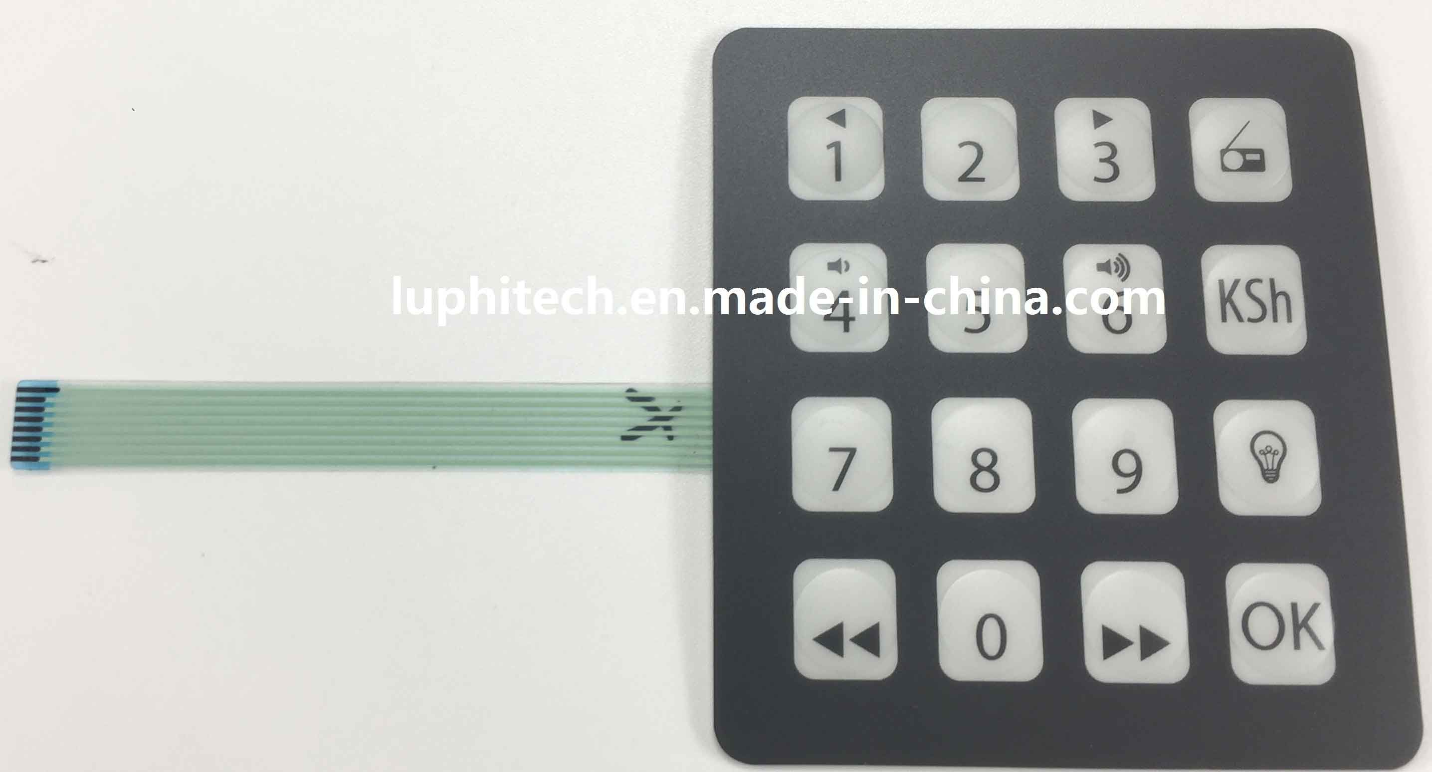 Matrix Alphanumeric Membrane Keypad Switch with Silver Point