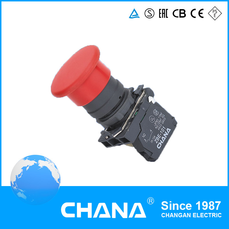 No+Nc Mushroom Button Spring Return Key Pushbutton Switch