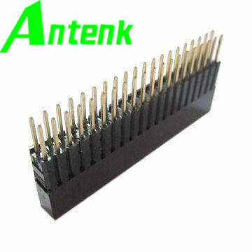 2.54mm Pitch Female Header with Plastic Added 7.5mm, DIP Straight Dual-Row Type