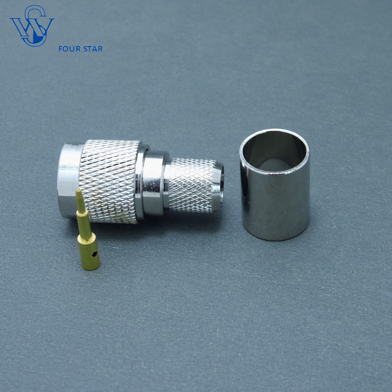 Male Crimp RF Coaxial TNC Plug Connector for LMR400 Cable
