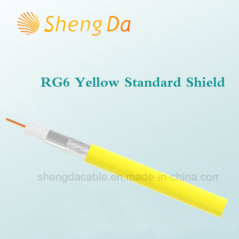 RG6 CATV Standard-Shield PVC Yellow Jacket Coaxial Cable