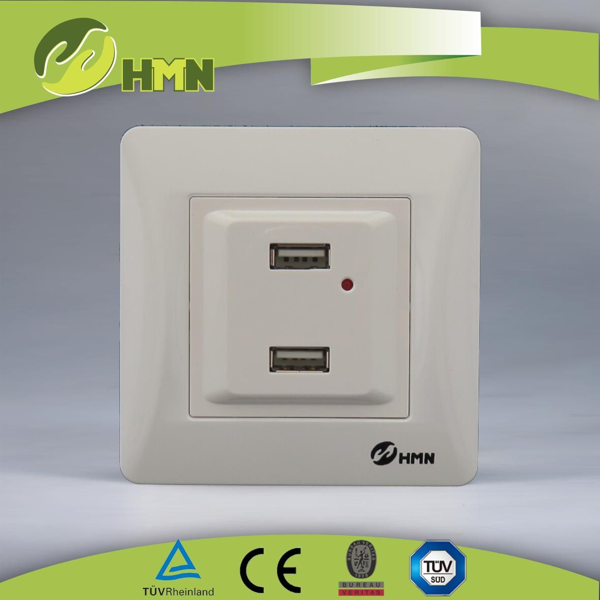 Hermano High Quality Switch Socket Supplier Double USB Outlet 2100mA
