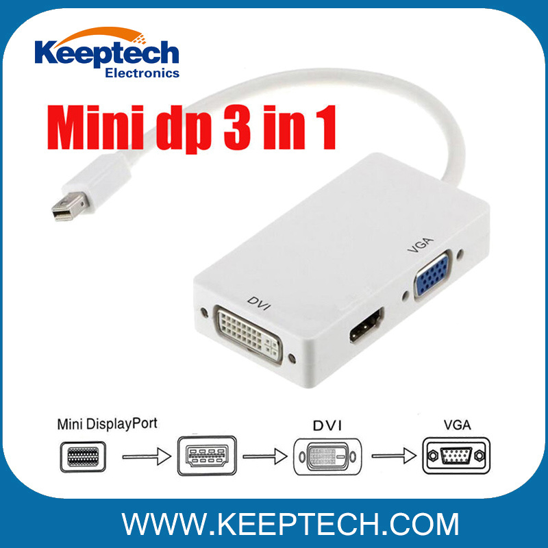 Factory Price for 3 in 1 Mini Display Port Thunderbolt Dp to HDMI DVI VGA Adapter