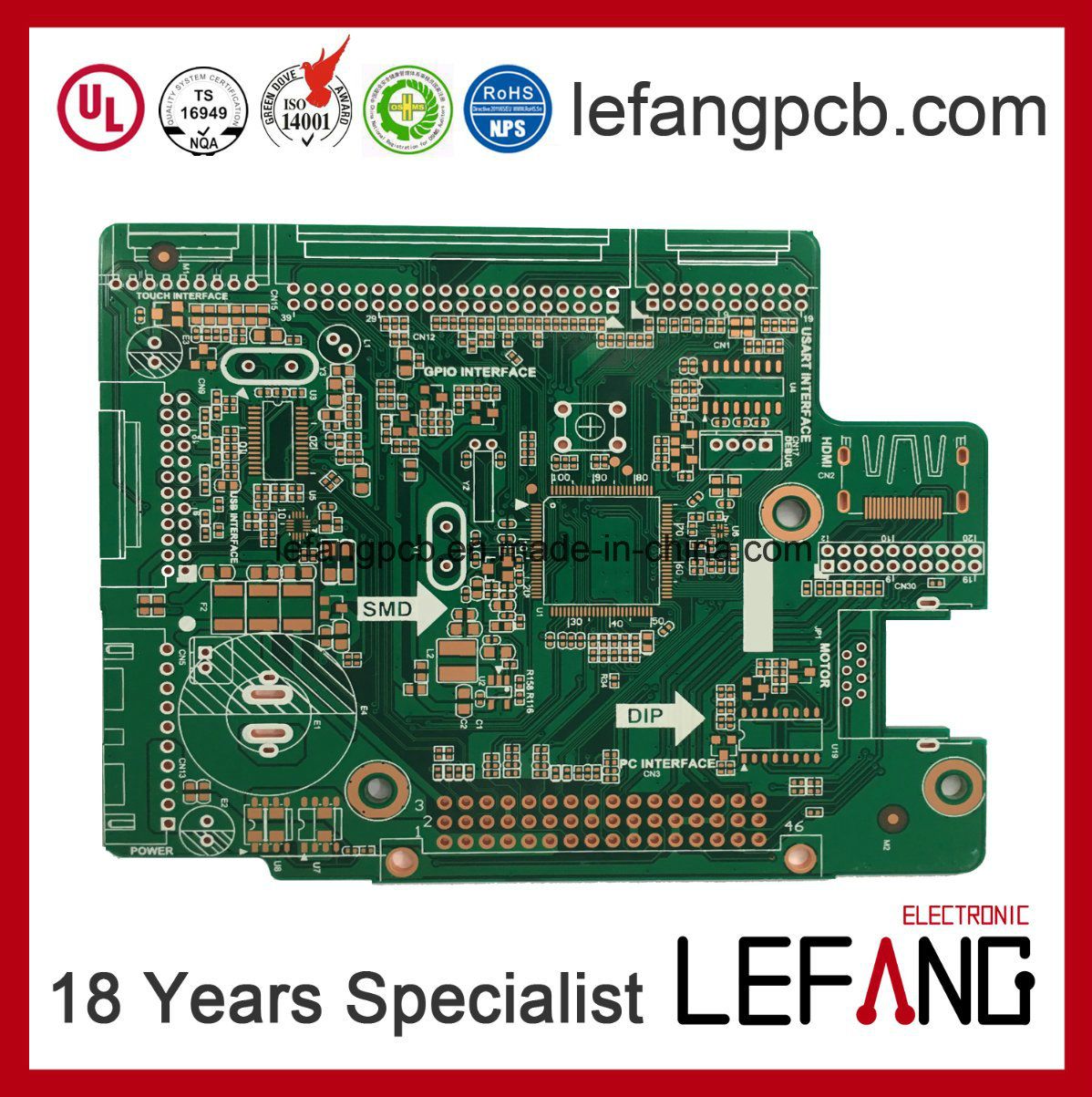 Multylayer 4L Entertainment Systems Circuit Board High Frequency PCB Board