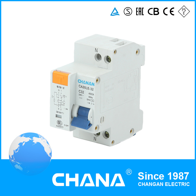 Electronic Type with Overcurrent Protection Circuit Breaker RCBO