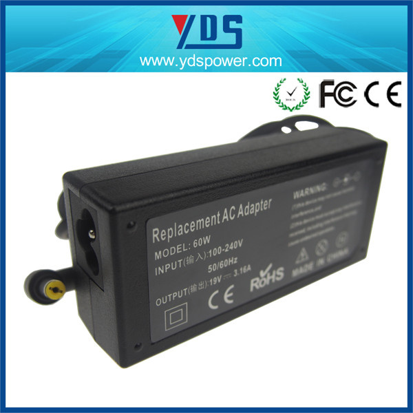 19V 3.16A 5.5*2.5 Laptop AC Adapter with Ce RoHS for Nec