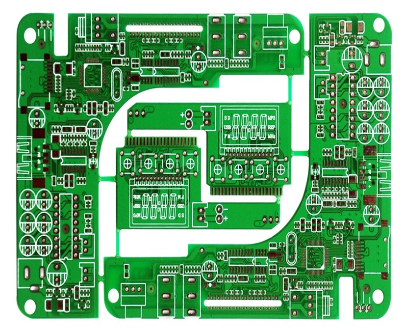 Auto Component Double-Sideed Rigid PCB with Green Solder Mask