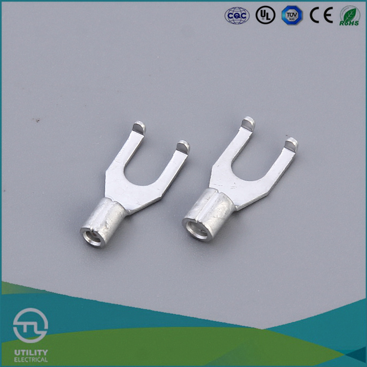 Non Insulating Convex Fork Electrical Connector Terminal