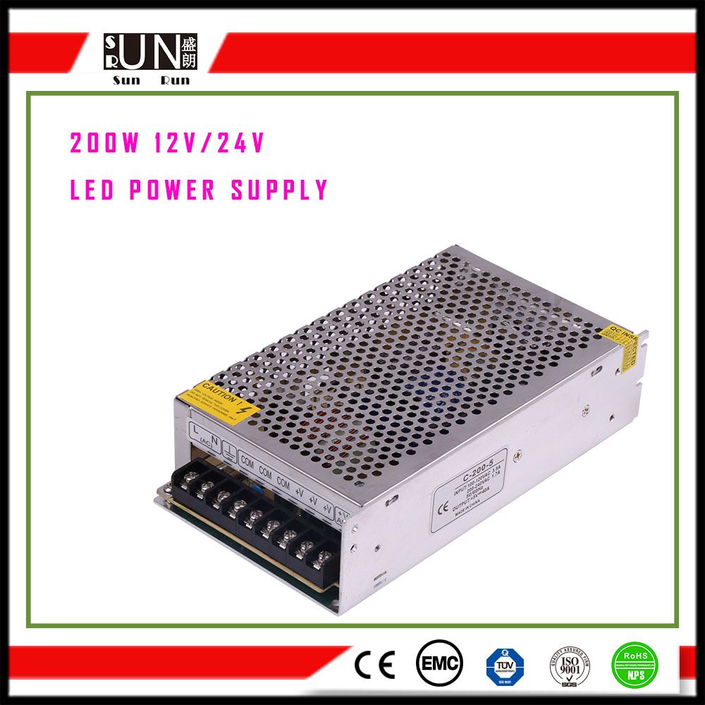 200W Power Supply, DC12V Power Supply for LED Strips Power, 12V LED Power Supply, SMPS, Switching Power Supply