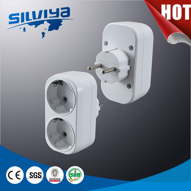 2 Gang Plug Adapters with European Standard