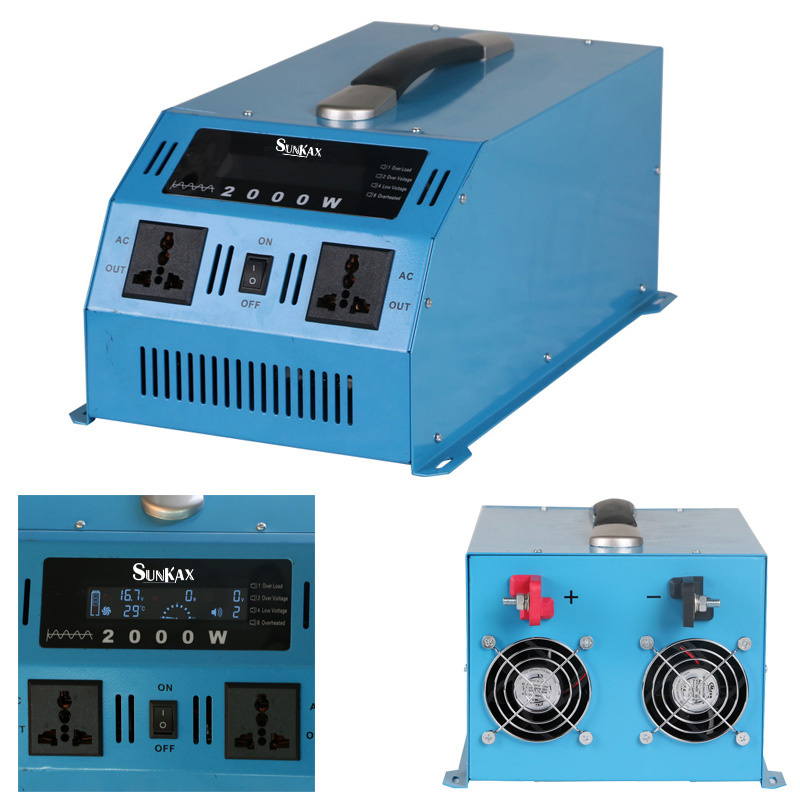 2000W 48/60/72VDC Customized DC Input 110/220VAC Output Pure Sine Wave Portable Solar Inverter