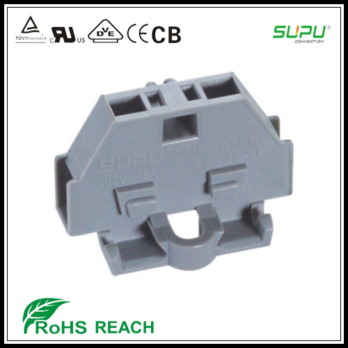 DIN Rail Feed Through Connector with Fixing Flanges