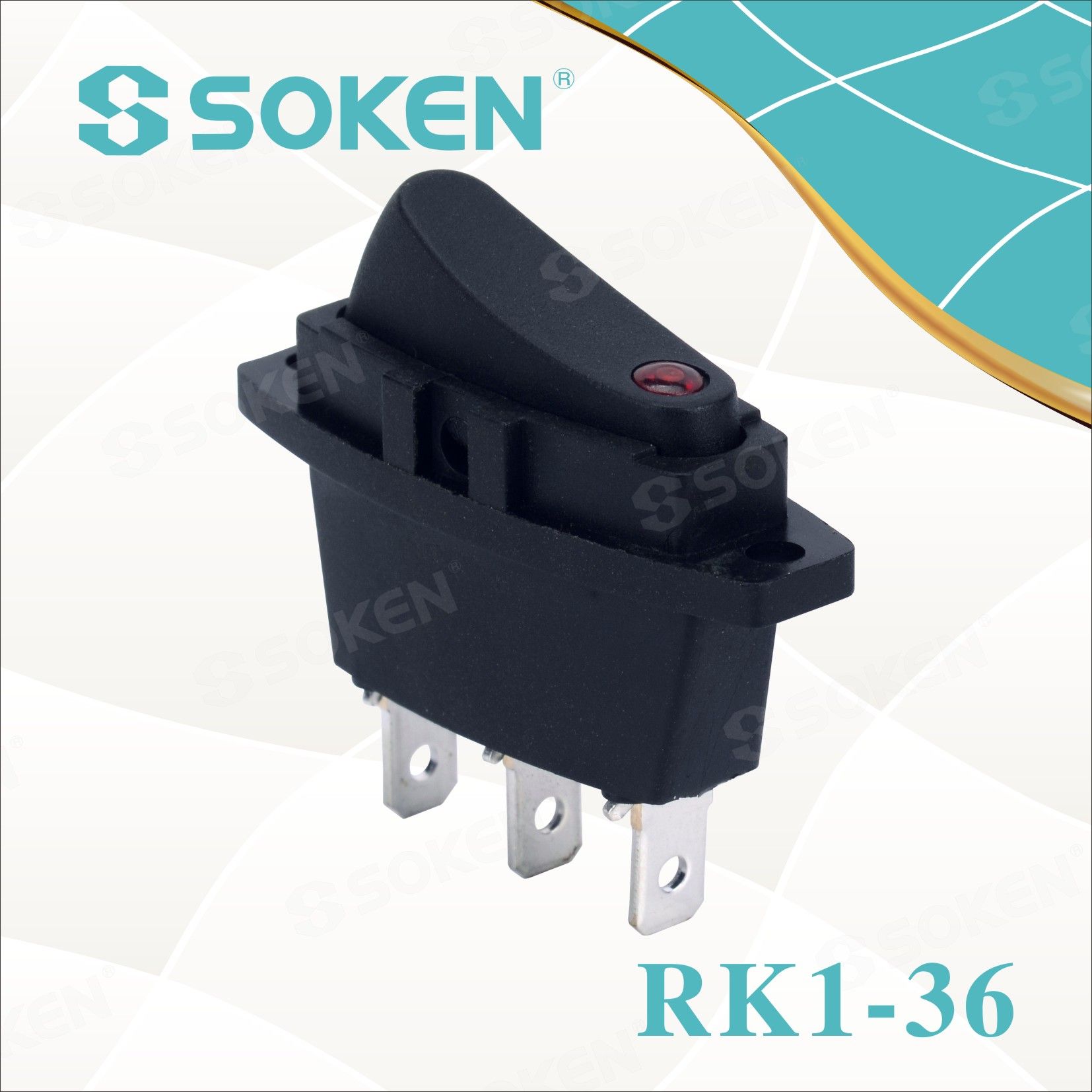 Soken Rk1-36 1X1n on off Illuminated Rocker Switch