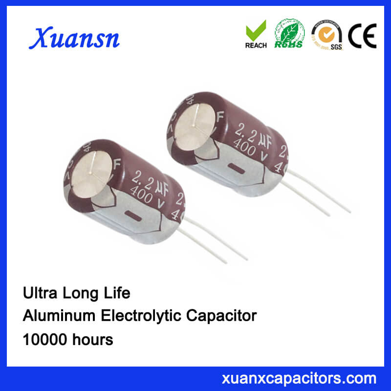 Long Life High Voltage 2.2 UF 400V Capacitor for LED Power Supply
