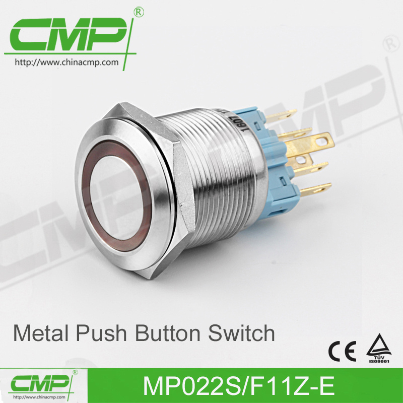 CMP 22mm Push Button Switch with Ring Illuminated Lamp