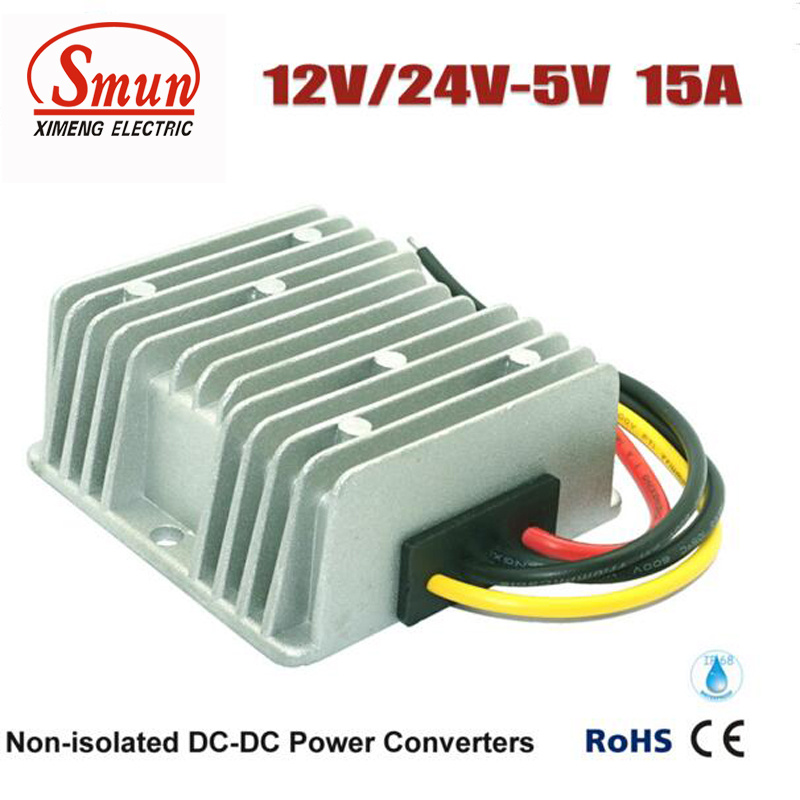 12V/24VDC to 5VDC 15A DC-DC Converter Step Down Power Supply